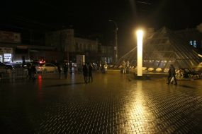 Световые столбы в Симферополе 