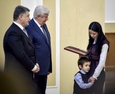 Petro Poroshenko, Viktor Shokin, Liliya and Aleksandr Tsymbal