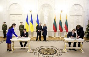 Vyacheslav Kirilenko, Petro Poroshenko and Dalia Grybauskaitė