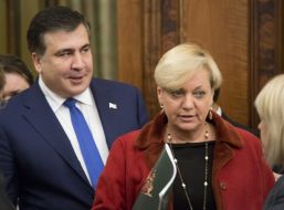 Mikheil Saakashvili and Valeriya Hontaryeva
