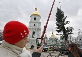 Christmas tree on Sofiyskaya square