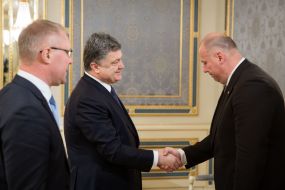 Petro Poroshenko, Raimonds Bergmanis and Hannes Hanso