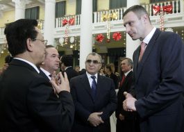 Vitaly Klichko during a diplomatic reception