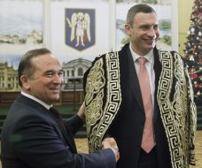 Vitaly Klichko during a diplomatic reception