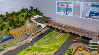 Макет станции метро "Днепр" с поворотным кругом