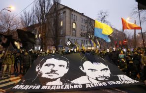 Participants of the march "Freedom Medvedko and Polishchuk"
