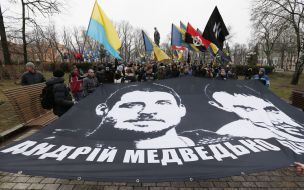 Participants of the march "Freedom Medvedko and Polishchuk"