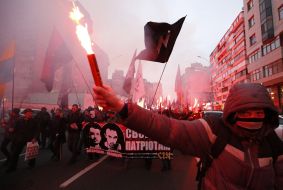 Participants of the march "Freedom Medvedko and Polishchuk"