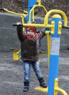 Opening playground with outdoor fitness