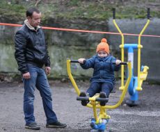 Opening playground with outdoor fitness