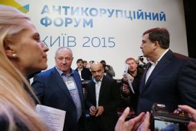 Viktor Chumak, Mustafa Nayem and Mikheil Saakashvili