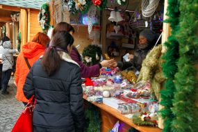 Passers buy Christmas toys