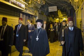 Petr Poroshenko and Patriarch Theophilos III of Jerusalem