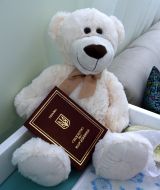 Свидетельство о рождении и игрушка