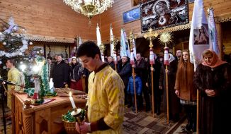 The president and his family took part in the liturgy on the occasion of Christmas