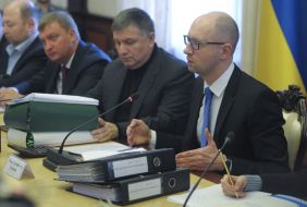 Arseniy Yatsenyuk, Arsen Avakov and Pavel Petrenko