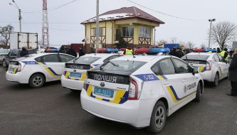 Police patrol on the road