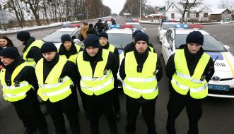 Police patrol on the road