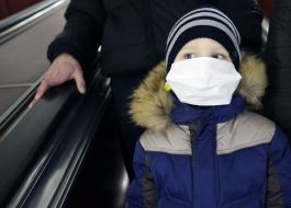 Boy in the medical mask