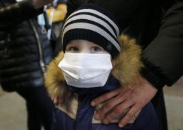 Boy in the medical mask
