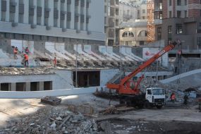 The construction of the underground parking near the racetrack
