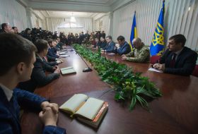 Petr Poroshenko, Artem Sitnik and Andrei Taranov