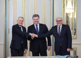 Petro Poroshenko, Jean-Marc Ayrault, Frank-Walter Steinmeier