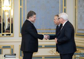 Petro Poroshenko, Jean-Marc Ayrault, Frank-Walter Steinmeier