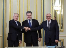 Petro Poroshenko, Jean-Marc Ayrault, Frank-Walter Steinmeier