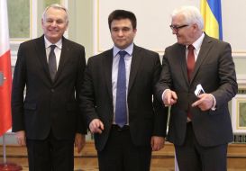 Jean-Marc Ayrault, Frank-Walter Steinmeier, Pavlo Klimkin