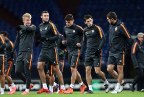Training players of FC "Shahter" (Donetsk)