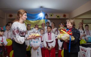 Марина Порошенко в Международном лицее им. Т. Шевченко