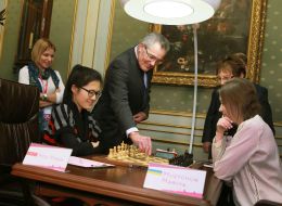 Yuri Bobalo, Hou Yifan and Maria Muzychuk