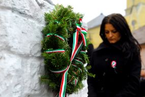 The laying of wreaths and flowers to the monument of Sandor Petofi