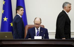 Viacheslav Kyrylenko, Arseniy Yatsenyuk and Sergey Kvit