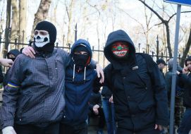 Young people in masks