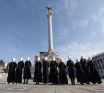 Actors in costumes of Nikolay Gogol