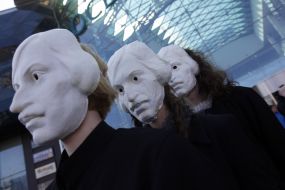 Actors in costumes of Nikolay Gogol