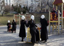 Actors in costumes of Nikolay Gogol