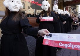 Actors in costumes of Nikolay Gogol