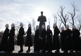 Actors in costumes of Nikolay Gogol