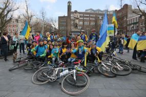 Participants of the bike ride