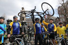 Participants of the bike ride