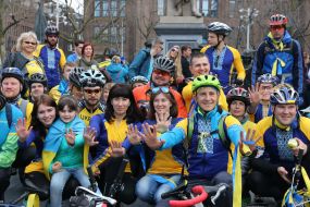 Participants of the bike ride