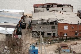 Ukrainian soldiers in the Shirokino village
