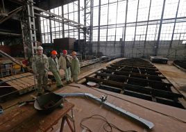 Bookmark of armored artillery boat