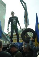 The clash between the policemen and protesters