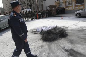 Track from burnt tires