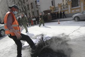 Track from burnt tires