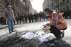 Track from burnt tires